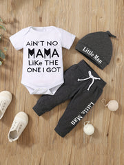 Casual DADDY AND ME Letter Print Outfit Baby Boys Set