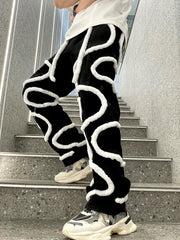 Men's Slim Fit Jeans with Fuzzy Rope Detail