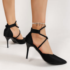 Sexy Stiletto Heels Cross Strap Pumps Dress Heels
