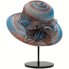 Breathable Gradient Organza Flower Bucket Hat