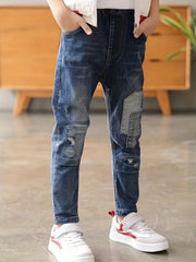 Boys Casual Ripped Denim Long Pants With Pocket for Spring/Autumn