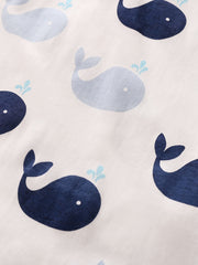 Cartoon Whale Print Romper Sleeveless Jumpsuit