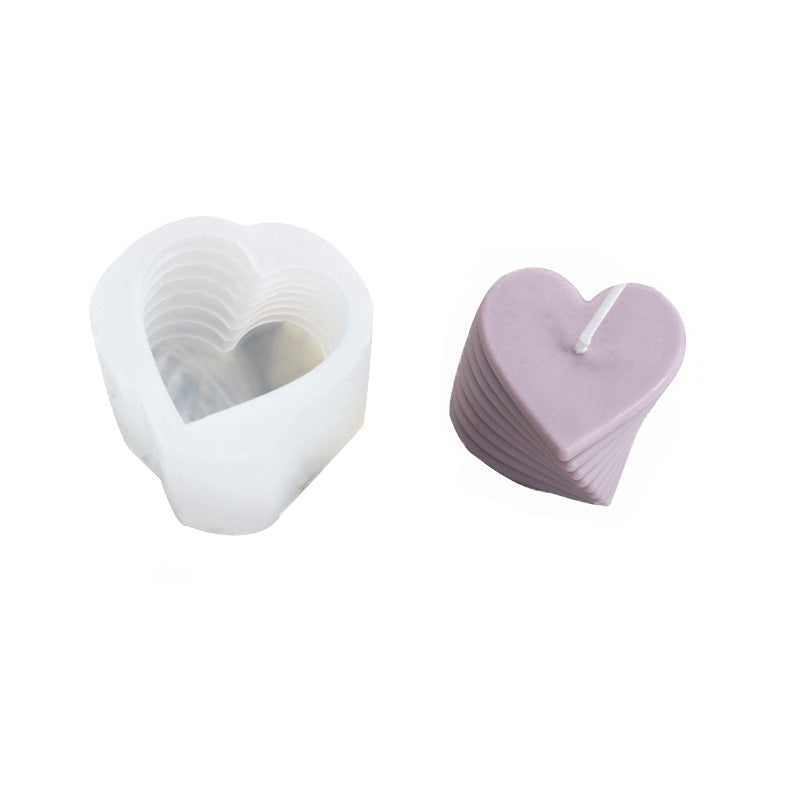 Heart Rotating Overlay Candle Silicone Mold