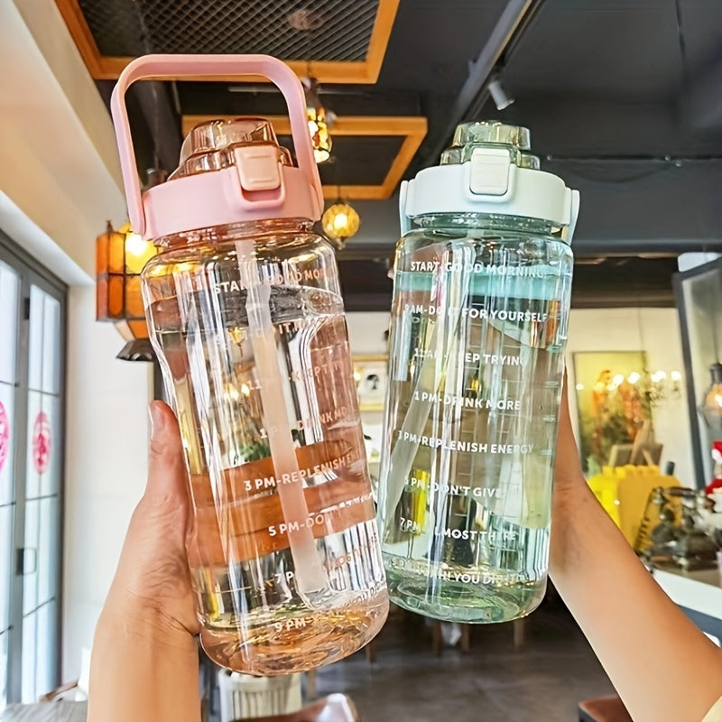 2000ml Portable Water Bottle Strap Transparent Scale Fitness Outdoor