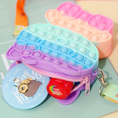 Kitten Shape Girls Crossbody Bag Silicone Soft Surface Messenger B