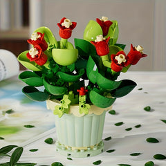 Artificial Flower Model Building Blocks Flower Pot Assembly Building Blocks Toys
