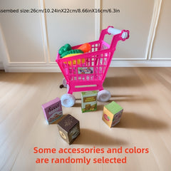 21pcs Kids' Shopping Cart Toy Educational Supermarket Trolley Role Playing Toys
