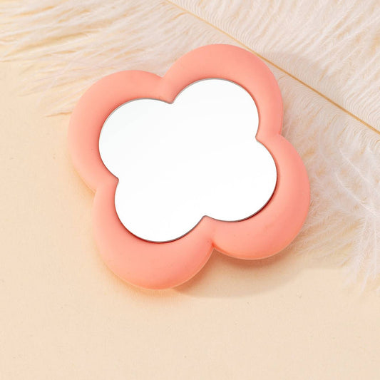 Pink Flower Compact Mirror Cosmetic Mobile Phone Air Cushion Bracket