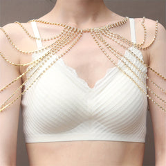 Rhinestone Body Chain Tassel Shoulder Chain for Wedding