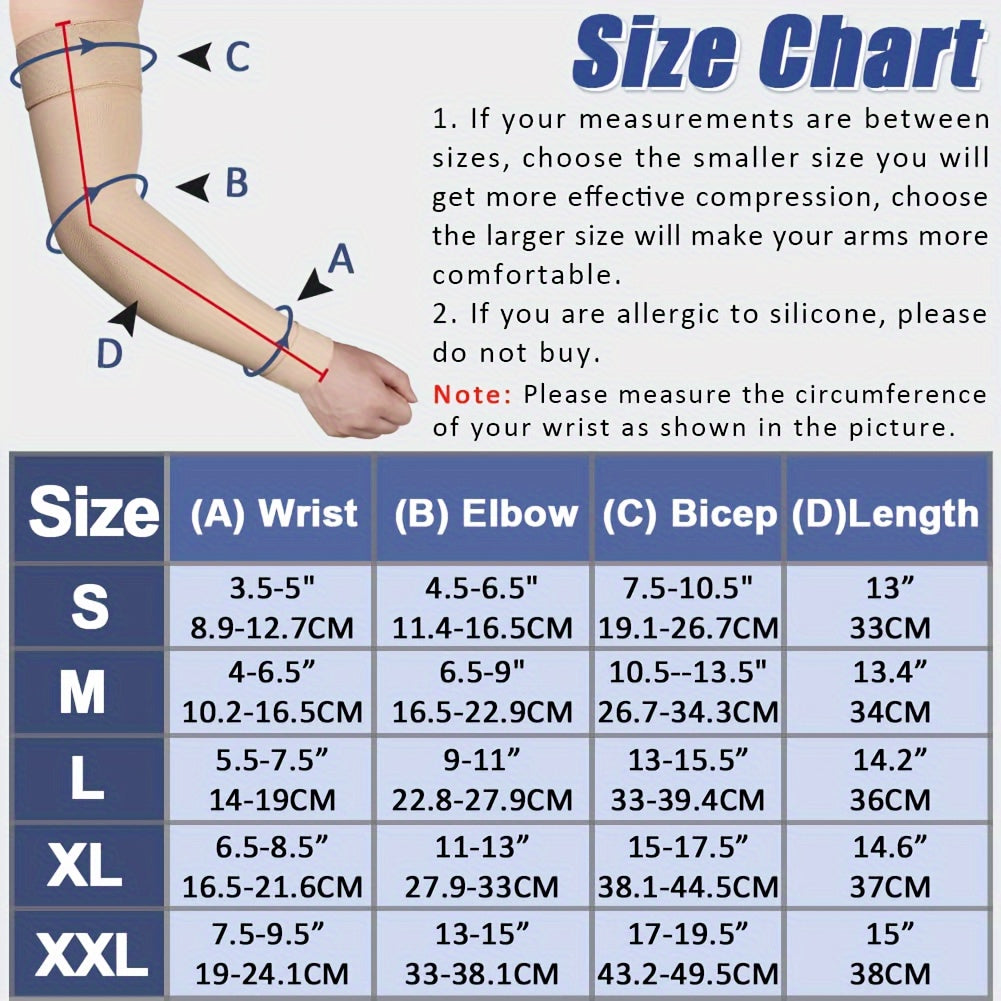 Compression Arm Sleeve 2 Pack 20-30 mmHg Full Arm Support Brace