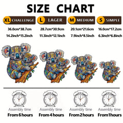 Koala Mother & Youngsters Wooden Puzzle Toy