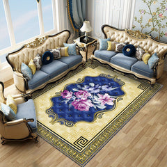 Large Floral Area Rug Oriental Non-slip Velvet Plush Vintage Shaggy Washable