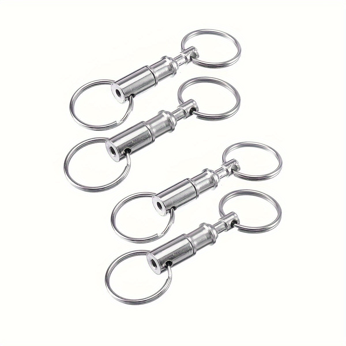 2pcs Outdoor Double Ring Keychain Quick Release Detachable Keychain