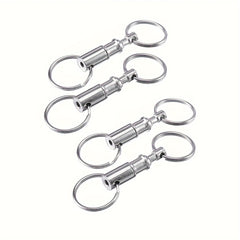 2pcs Outdoor Double Ring Keychain Quick Release Detachable Keychain