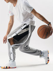 Men's Side Button Jogger Pants Stretch Trousers