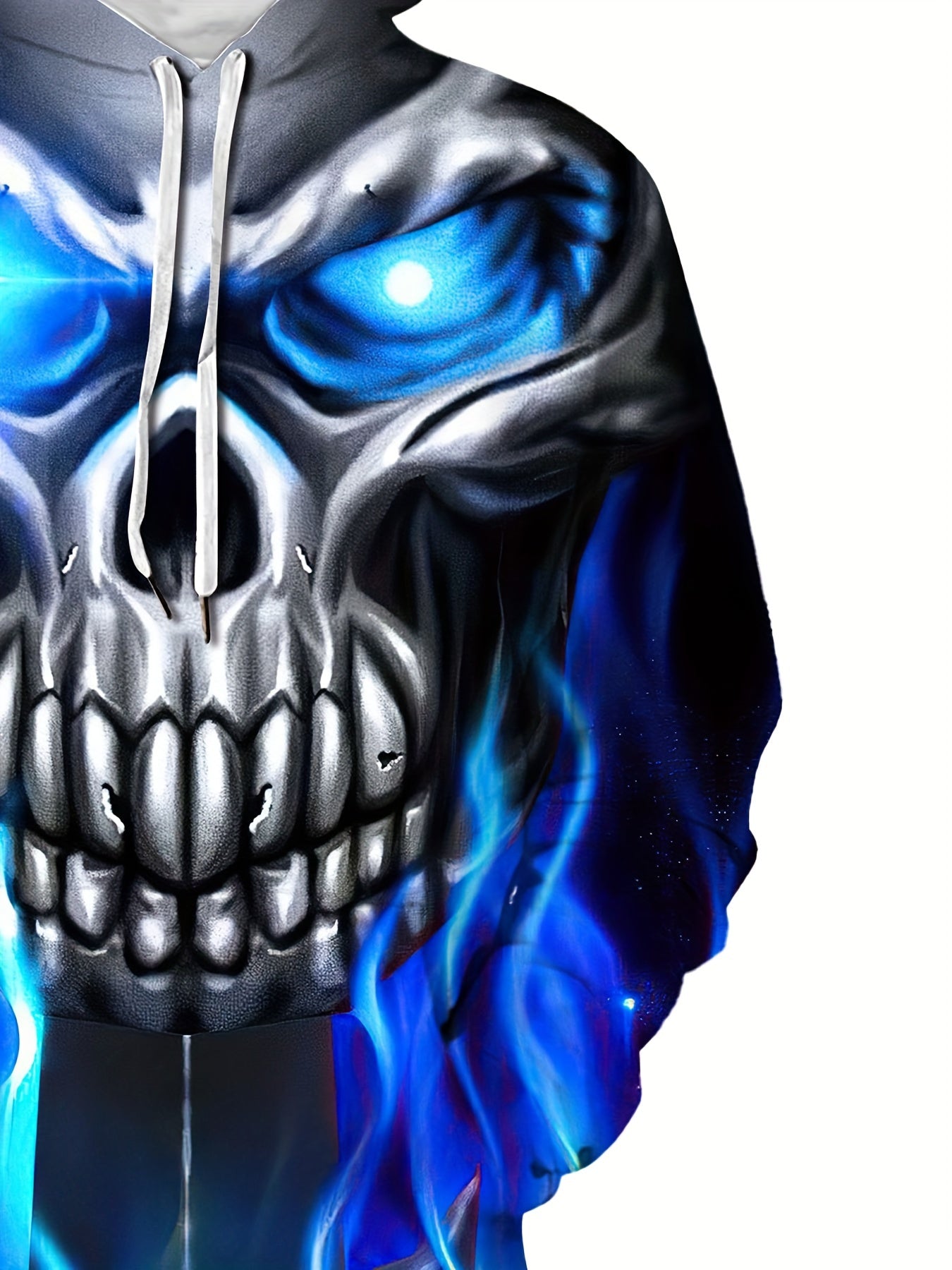 Skull Pattern 3D Print Hoodie Men's Casual Pullover Hooded Sweatshirt