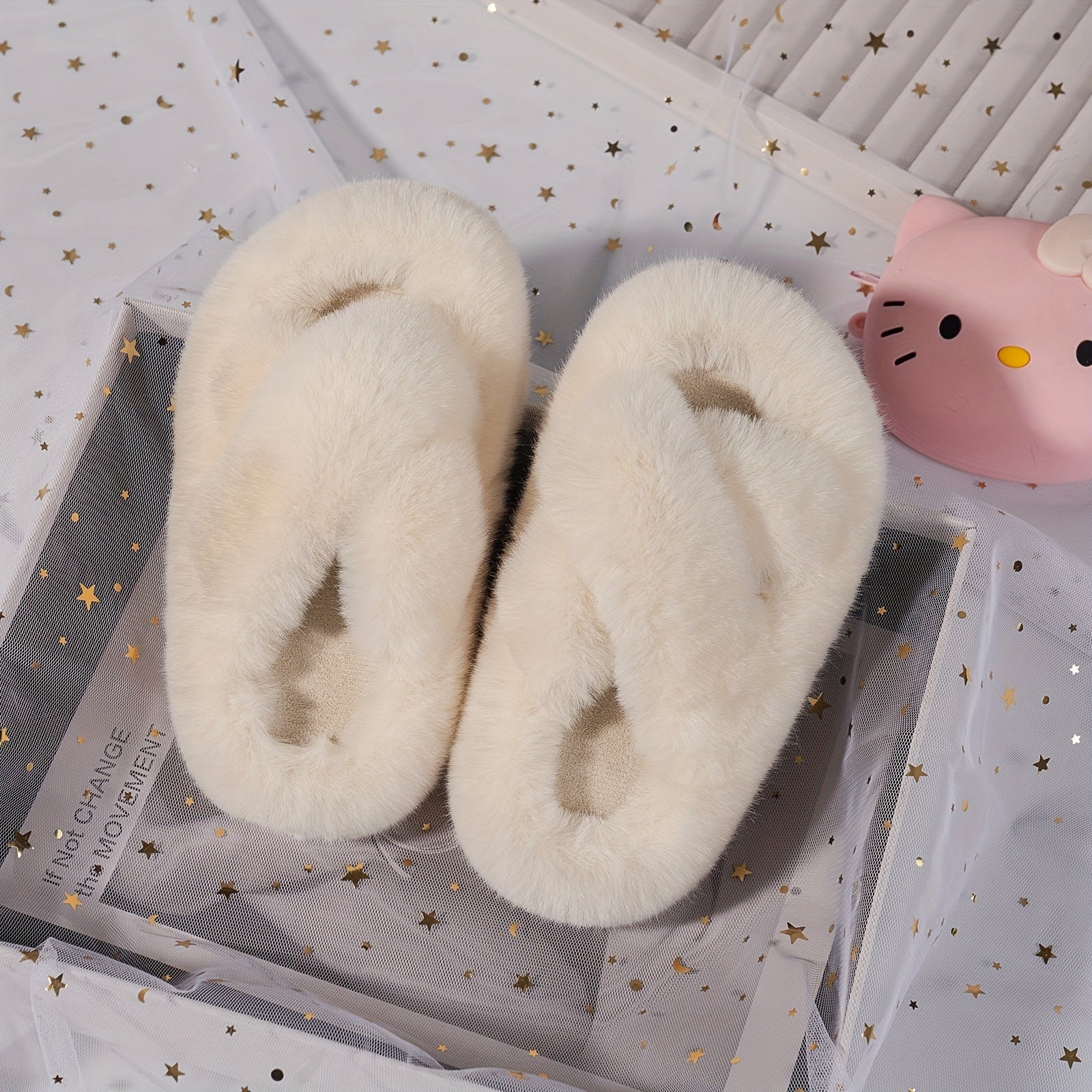 Girls Plush Cozy House Slippers Anti-Skid Slip-On Shoes