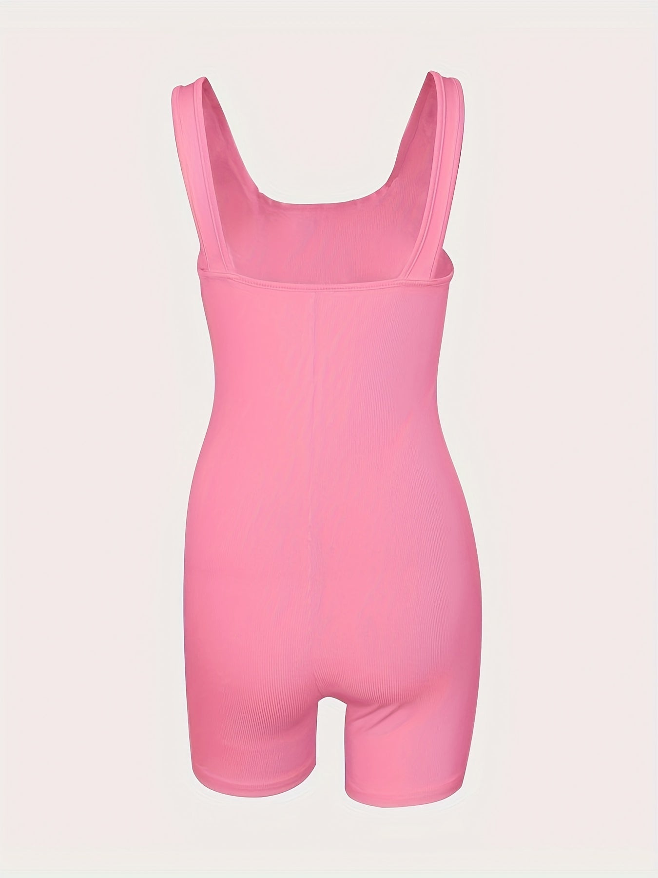 Rib Knit Yoga Jumpsuit Tummy Control Stretch Bodysuit