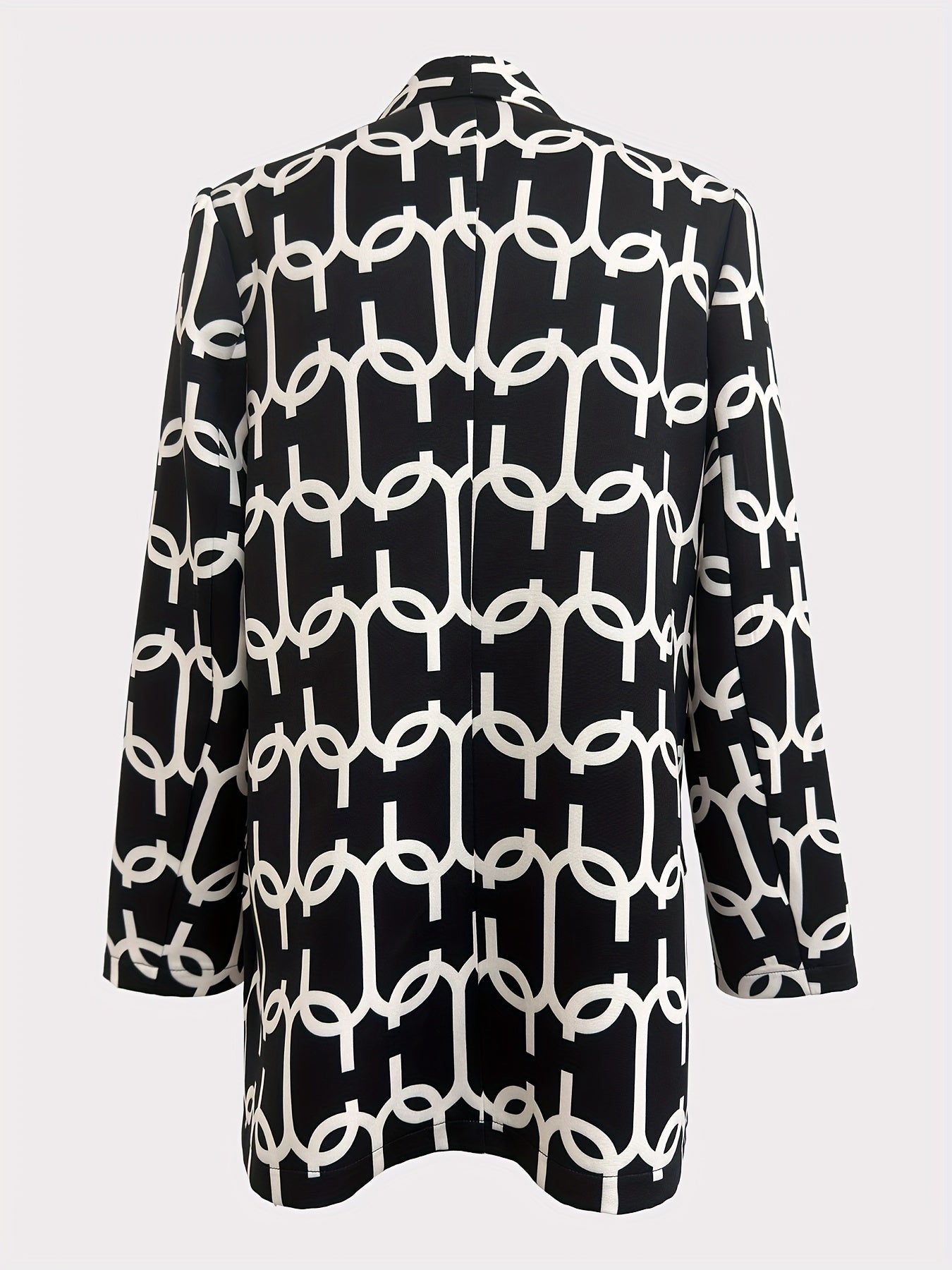 Print Shawl Collar Blazer Long Sleeve Office Outerwear Women's