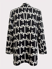 Print Shawl Collar Blazer Long Sleeve Office Outerwear Women's