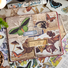 50pcs Memoir Series Retro Plant Journal Decoration Paper Old Book
