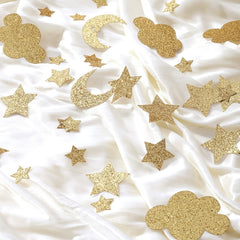 100pcs Golden Glitter Stars Moon Clouds Confetti Birthday Party Decor