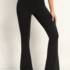 High Rise Cross Back Flared Yoga Pants