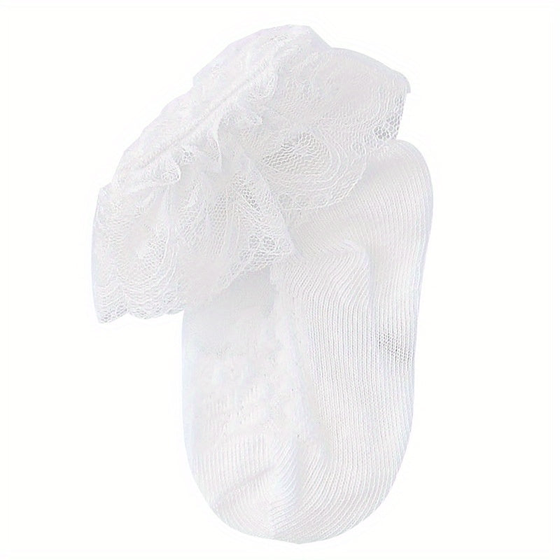 Baby Girls Lace Ruffle Socks, Summer Wear