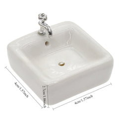 1:12 Scale Dollhouse Bathroom Sink with Golden Accents