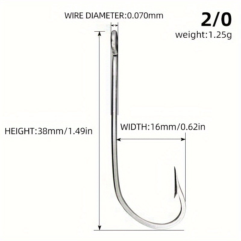 10pcs 34007 Stainless Steel Fishing Hook Long Straight Shank Hook