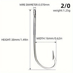 10pcs 34007 Stainless Steel Fishing Hook Long Straight Shank Hook