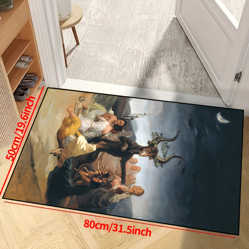 Bull God Motif Rug for Living Room Bedroom Nursery Outdoor Patio