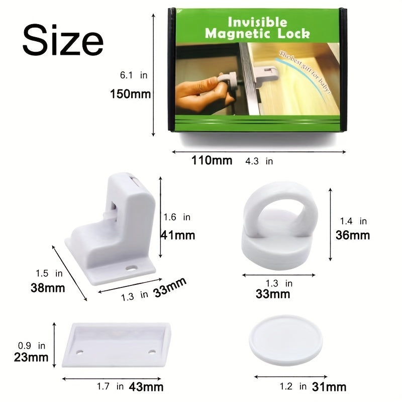 10 Magnetic Baby Safety Locks 2 Keys Easy Installation