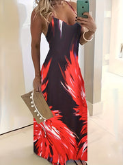 Tie Dye Spaghetti Dress Bodycon Maxi Dress Women's Clothing