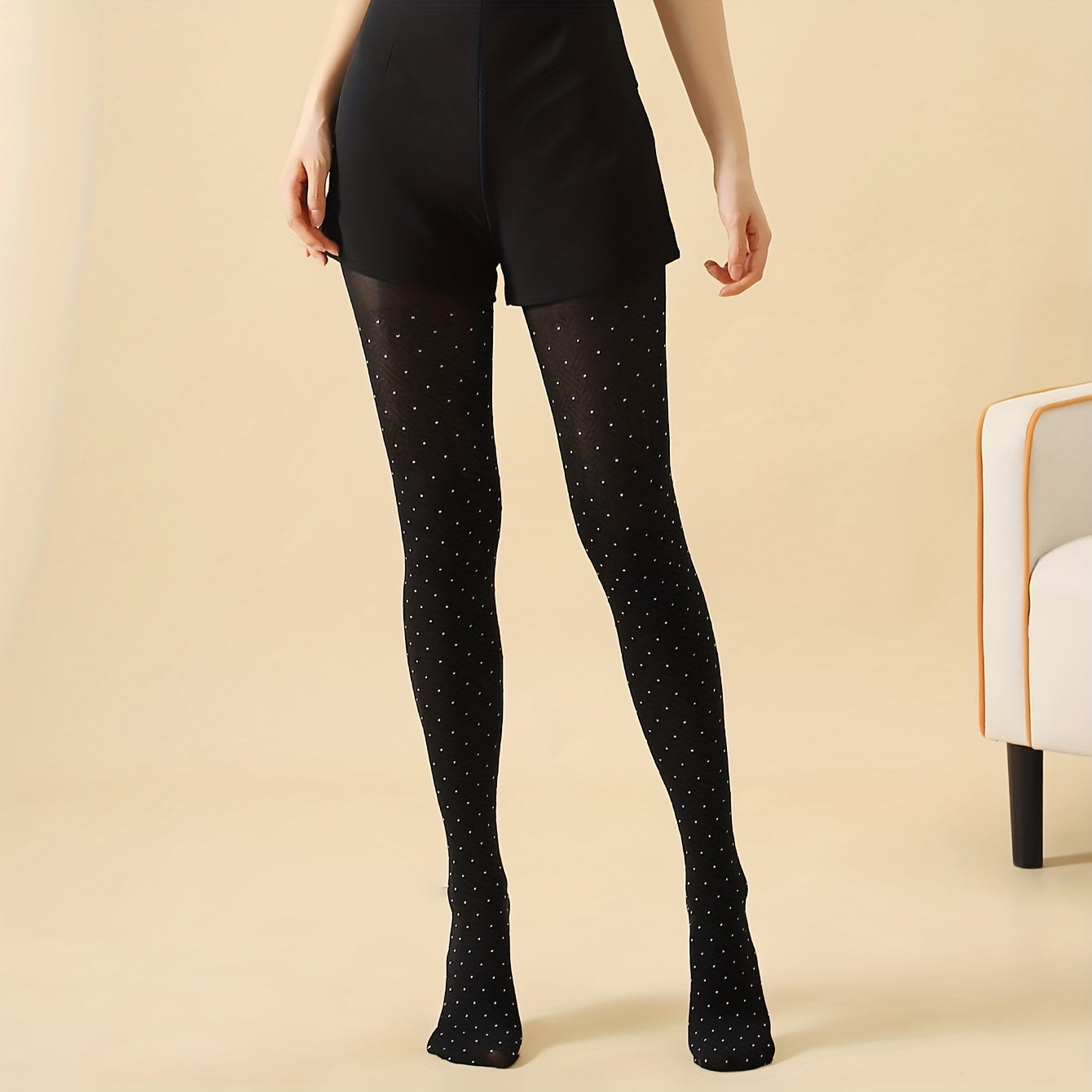 Polka Dot High Waist Pantyhose Slim Stockings