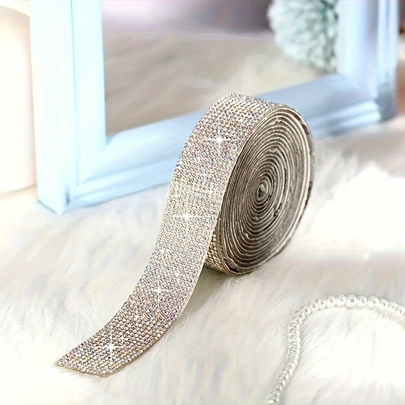Self Adhesive Crystal Diamond Ribbon Sticker 2mm Rhinestones