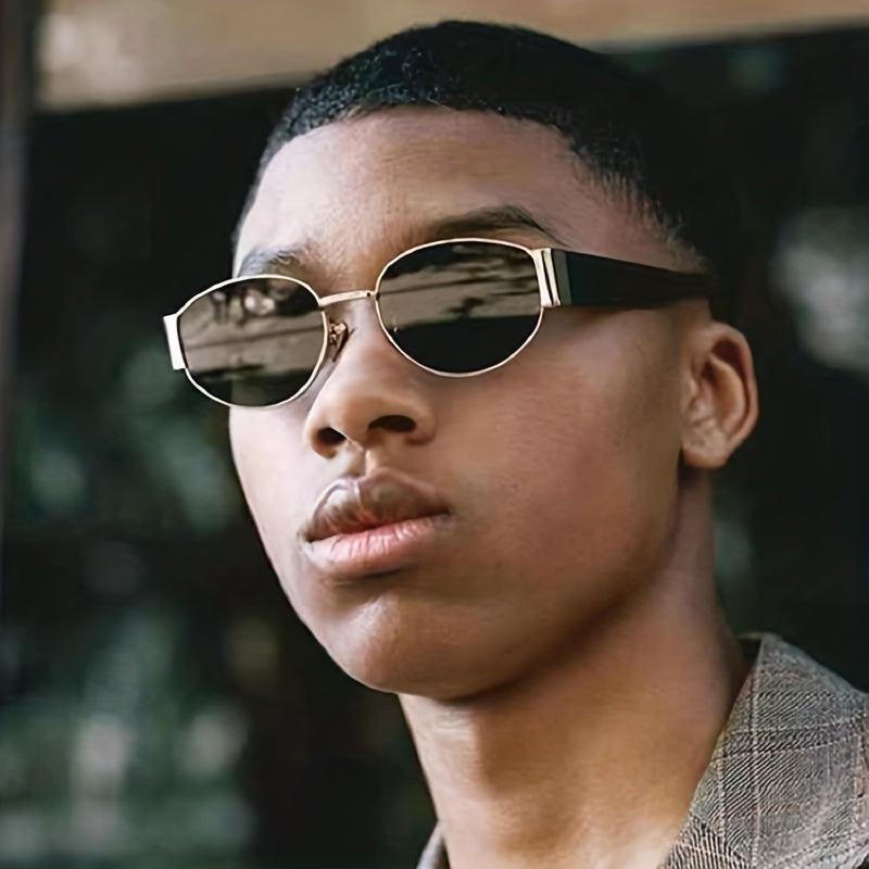Men's Oval Polarized Sunglasses Vintage Retro Eyewear