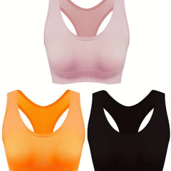 3pcs Seamless Sports Tank Tops Breathable Workout Top