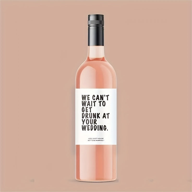 6pcs Engagement Wine Bottle Labels - Wedding Drunk - Perfect Engagement Couple