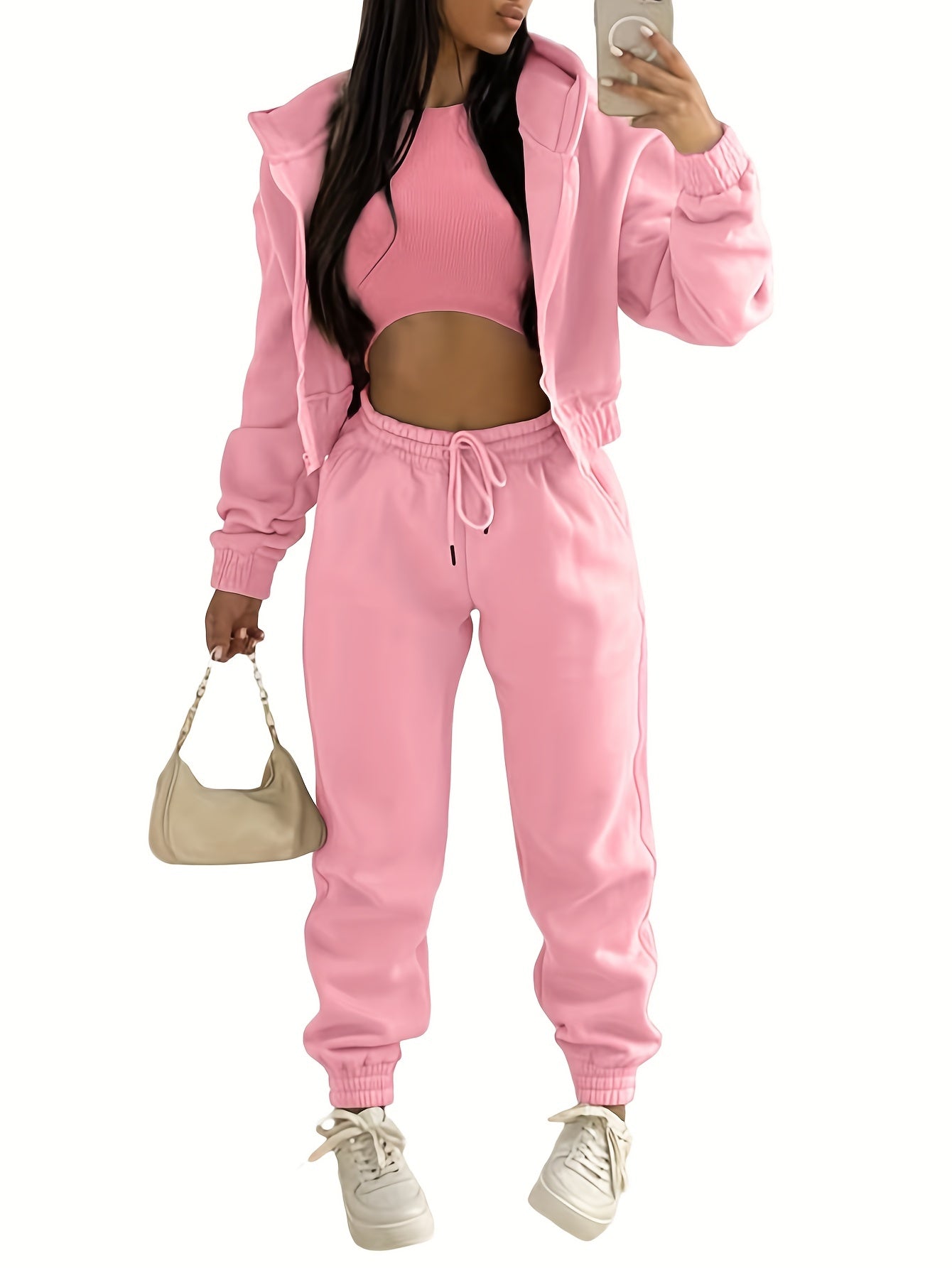 Casual Two-piece Set Hooded Jacket & Jogger Pants