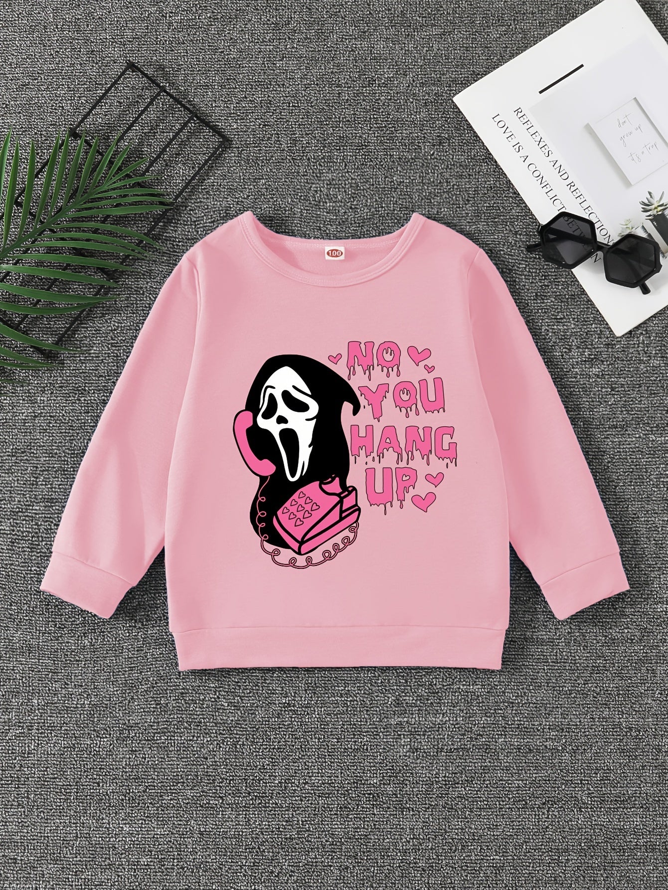 Girls' ''No You Hang Up'' Graphic Sweatshirt Halloween Clothing