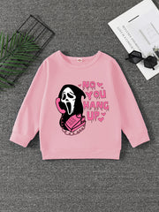Girls' ''No You Hang Up'' Graphic Sweatshirt Halloween Clothing