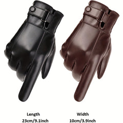 Winter Warm PU Leather Gloves for Cycling Skiing