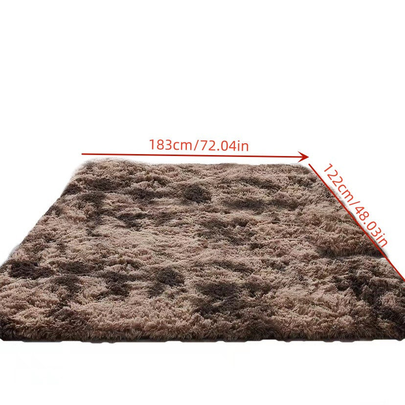 Tie Dyed Dark Brown Soft Carpet Waterproof Kitchen Floor Mat