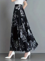 Floral High Waist Swing Skirt for Women