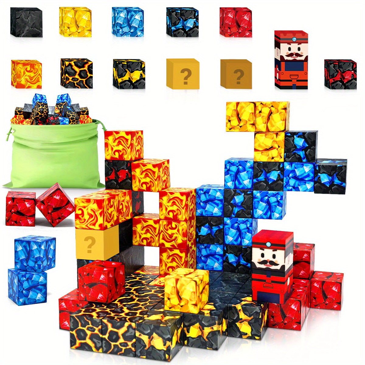 Magnetic Building Blocks Miner for Kids Toys STME Puzzle Imagination Toy