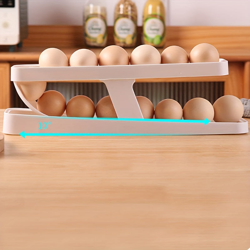Double Layer Egg Storage Box Refrigerator Side Door Rack