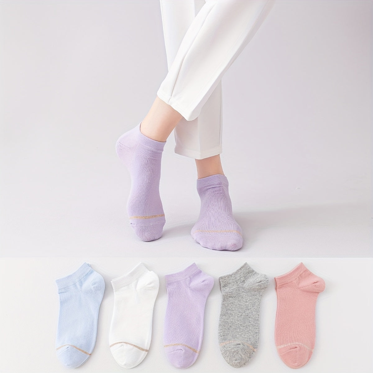 5 Pairs Sports Ankle Socks Lightweight All match Women's Stockings