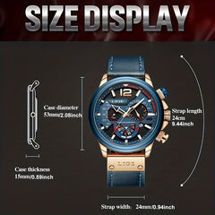 LIGE Boy's Leather Quartz Watch Waterproof Sport Clock