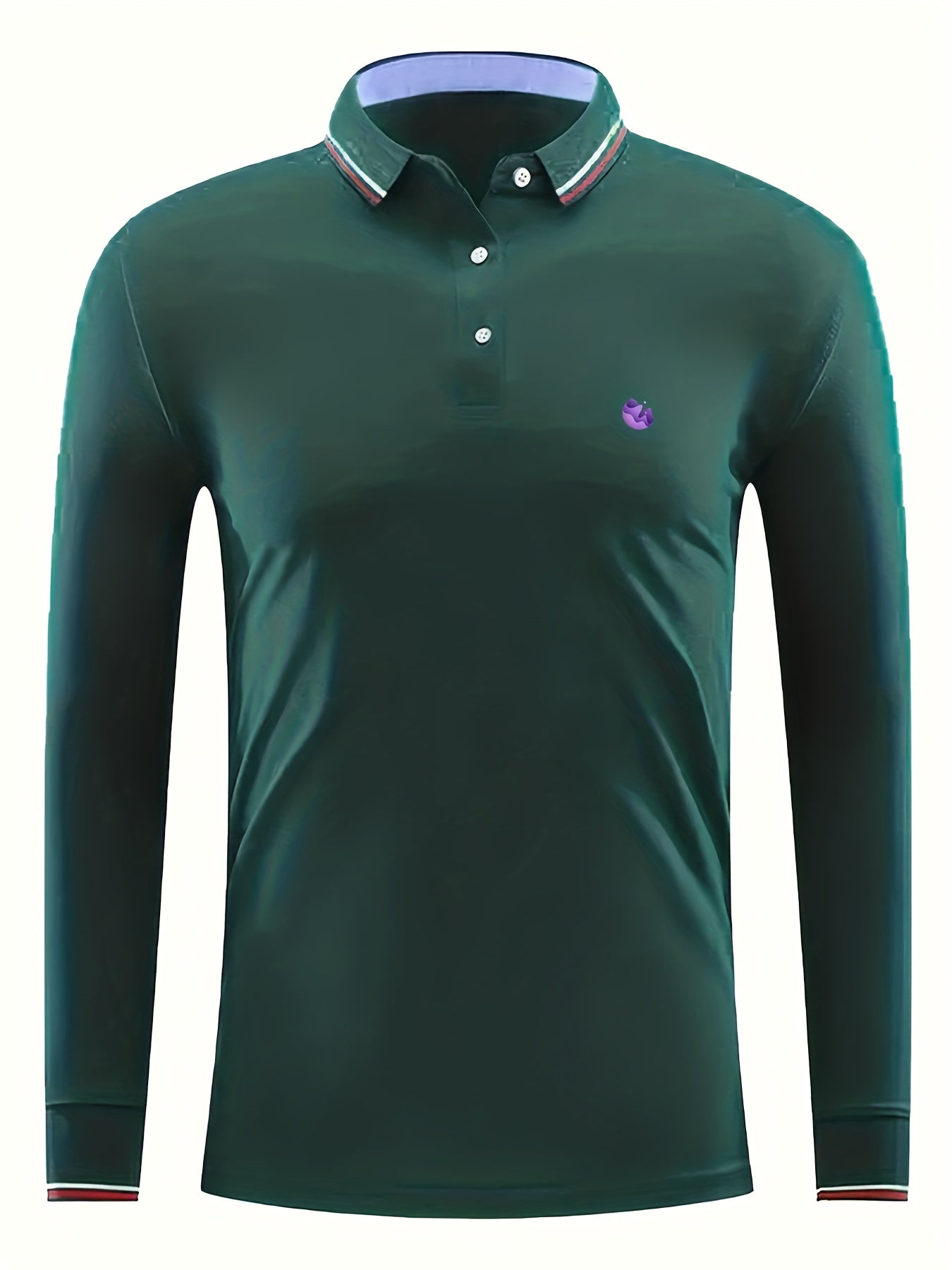 Men's Casual Button Up Long Sleeve Polo Shirt
